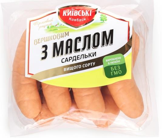 Сардельки З вершковим маслом вищ.сорт КИЇВСЬКІ КОВБАСИ
