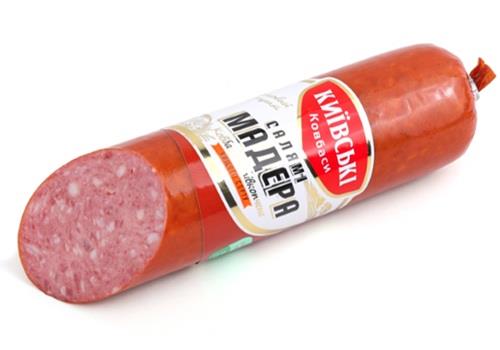 Ковбаса Салямі Мадера з птиці напівкопч. вищ.сорт КИЇВСЬКІ КОВБАСИ