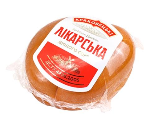 Ковбаса Лікарська варена вищ.сорт КРАКОВЕЦЬКІ КОВБАСИ