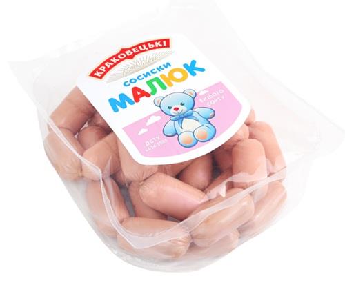 Сосиски Малюк вищ.сорт КРАКОВЕЦЬКІ КОВБАСИ