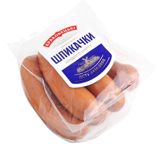 Сардельки Шпикачки вищ.сорт КРАКОВЕЦЬКІ КОВБАСИ